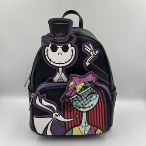 Loungefly Disney Nightmare Before Christmas Dapper Jack and Sally Mini Backpack